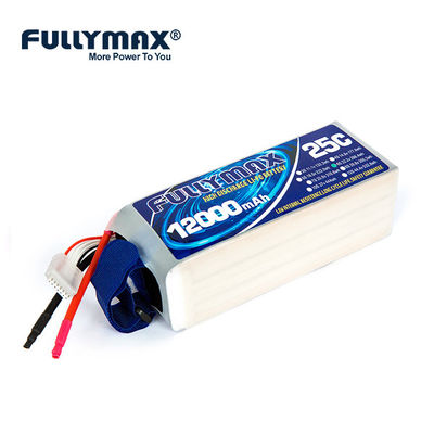 bateria comercial do zangão do de alta capacidade de 6 células da química 25C da bateria de 22.2V 6s 12000mah Lipo