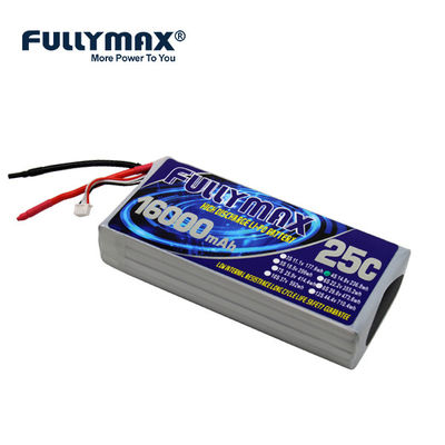 aviões elétricos Rate Discharge alto da bateria 4s 16000mah 25C de 4s 14,8 V Lipo