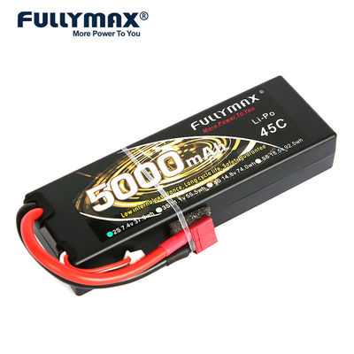 bateria 7.4v do polímero do lítio da bateria de carro 5000mah de 2S Lipo Rc 45C