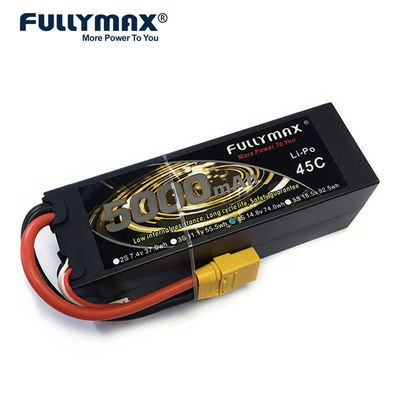 Células de bateria de carro Rc 4s Lipo 45C 5000mAh 14,8 Volt Xt90 Bateria Lipo 4S1P