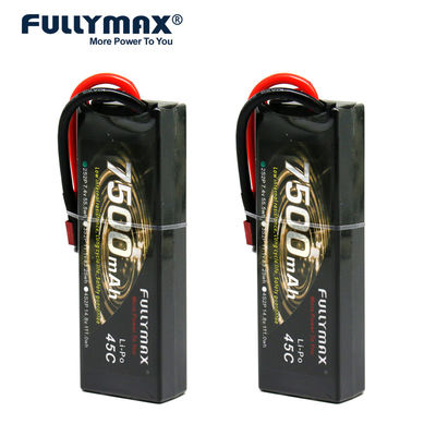 baterias de 45C 7500mAh 7.4V 2S Lipo para os barcos modelo de Aircraft Rc Model