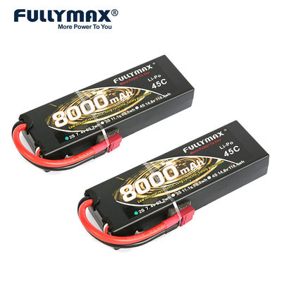 blocos feitos sob encomenda da bateria da bateria 8000mah 7.4V 45C Rc de 2s Lipo com decanos T Tomada