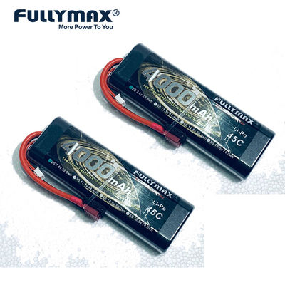 7,4 caso duro do círculo da bateria 4000mah 2S1P 45C de V Lipo com decanos Tomada