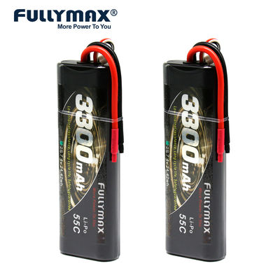 55C 2S1P 7.4V 2s 3300mah Lipo 2 Cell Bateria Rc 7.4v Modelos de Carros Estojo Rígido Redondo