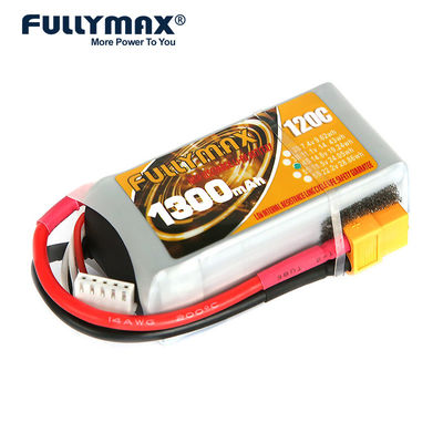 bateria plana de 4 células de Rc da densidade de alta energia da bateria de 1300mah 14.8v 120c Lipo