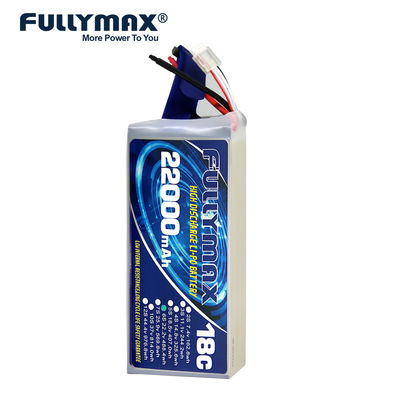 bateria comercial do zangão do carregador do zangão 22.2V 18C da bateria de 6s 22000mah Lipo