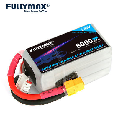 bateria alta de 6 células 8000mah do polímero do lítio da descarga da bateria 23.52V 12C de 6s 8000mah Lipo