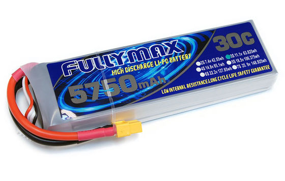 Bloco 30C 5750mAh 3S 11.1V da bateria de FULLYMAX LiPo com o conector XT60 para helicópteros dos aviões RC dos carros RC de RC