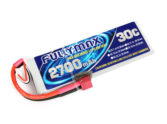 Bloco 30C 2700mAh 2S 7.4V da bateria de FULLYMAX LiPo com a tomada de T para o caminhão Heli Airplane do barco do carro de RC