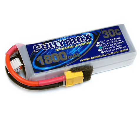 Bloco 30C 1800mAh 4S 14.8V da bateria de FULLYMAX LiPo com a tomada XT60 para os aviões RC Heli dos carros RC de RC