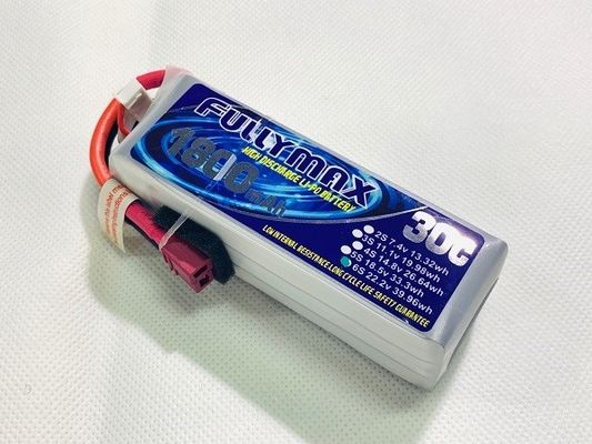 Bloco 30C 1800mAh 6S da bateria do avião de LiPo RC com decanos Conector 22.2V