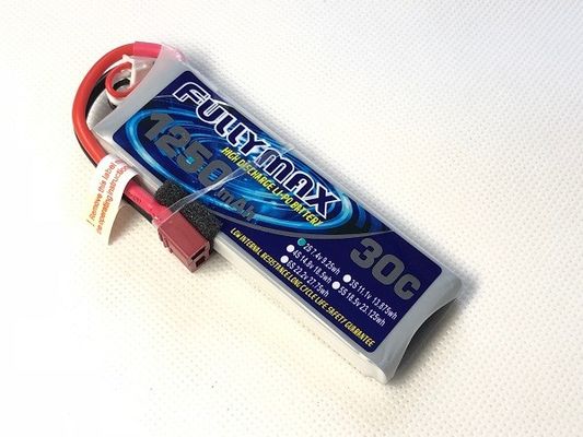 Bloco 30C 1250mAh 7.4V da bateria da tomada 2S LiPo de T para o caminhão Heli Airplane do barco do carro de RC